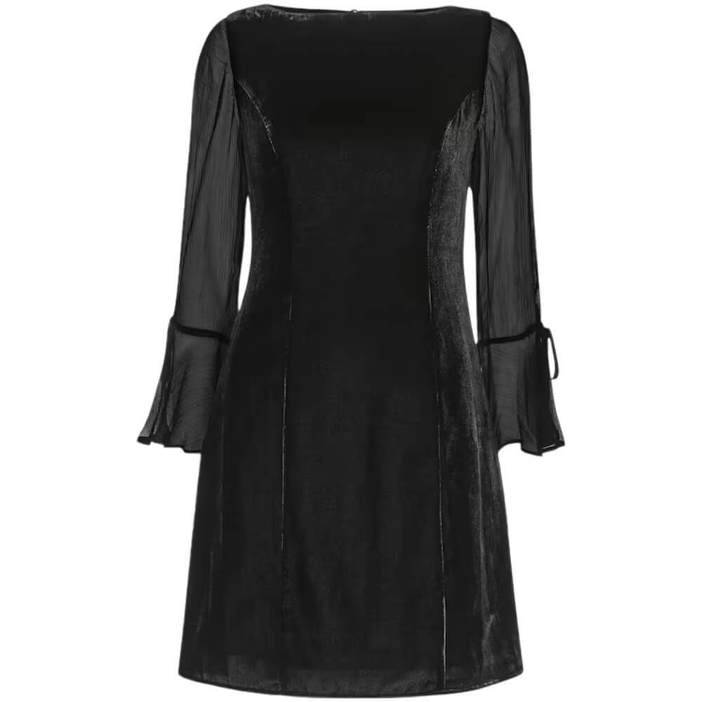 Whistles Black Myla Velvet Mini Dress